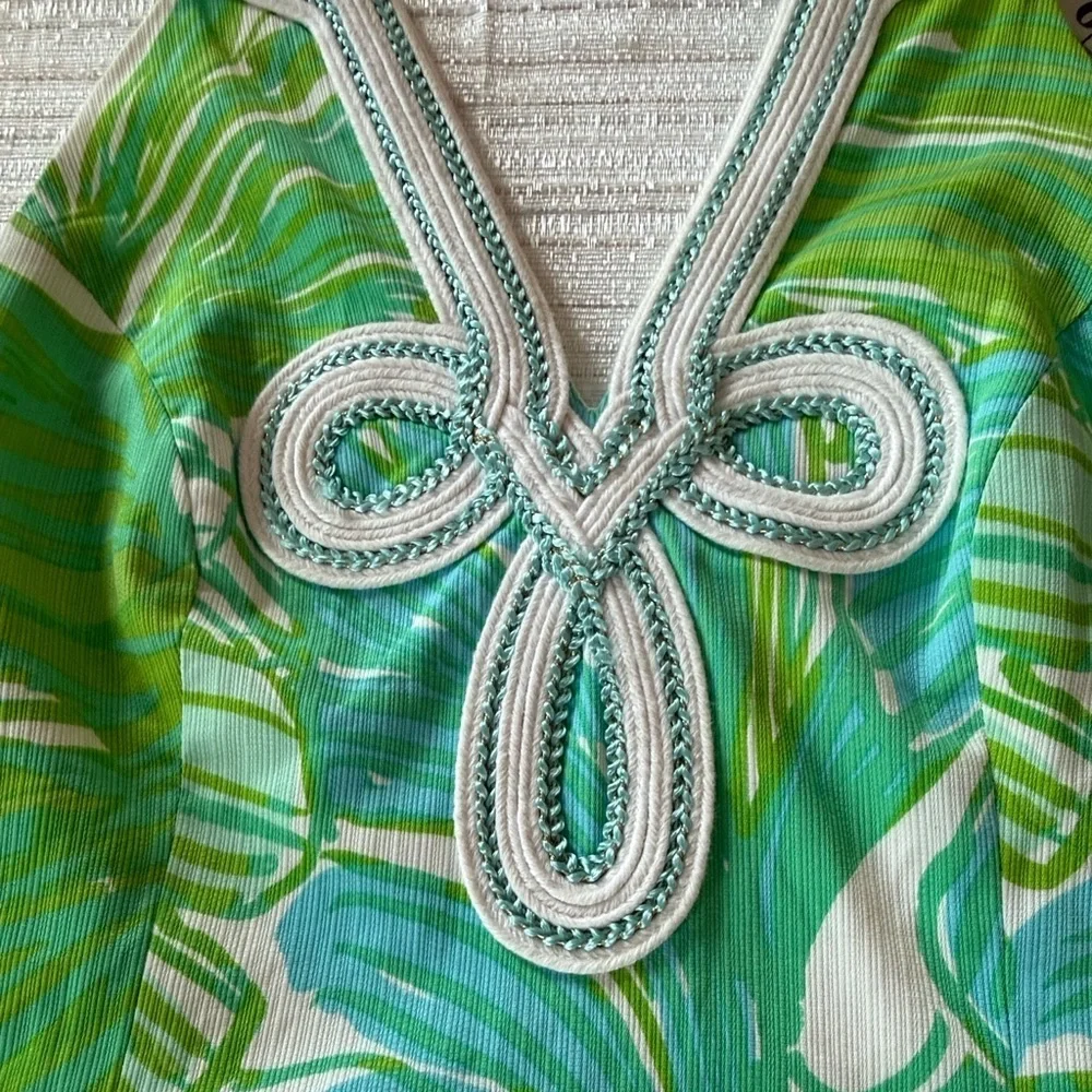 Lilly Pulitzer Tessa Shift Dress Size 00 in Green Sheen Fronds Place